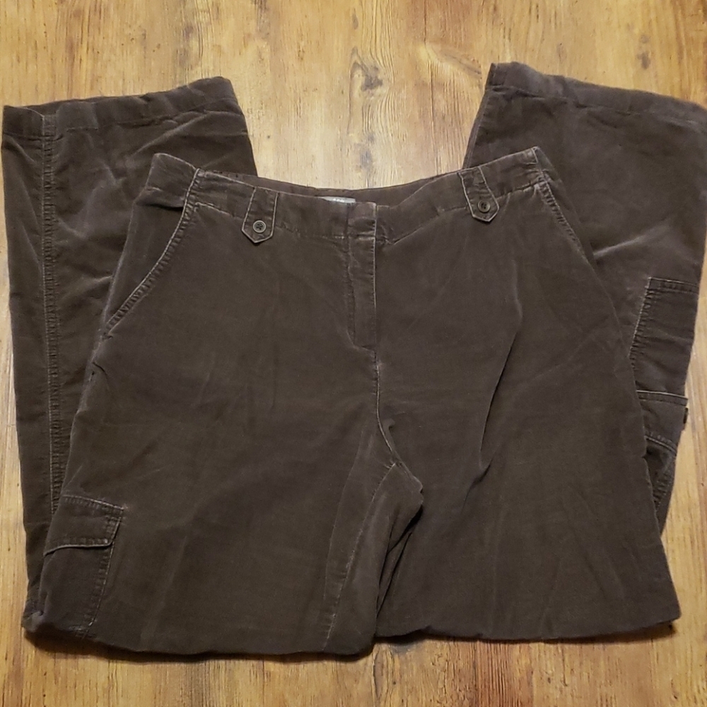 J.jill soft flocked wide leg cargo style brown